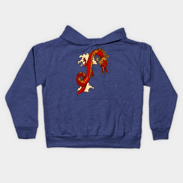 Chinese dragon Kids Hoodie by arteonline20